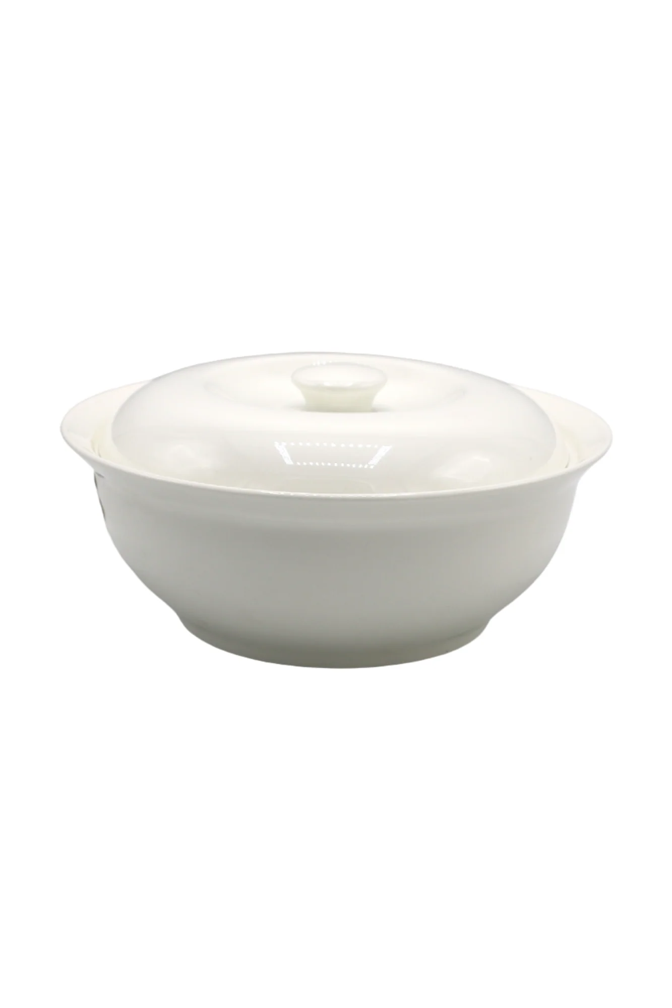 white ceramic bowl & lid 9.4'' china