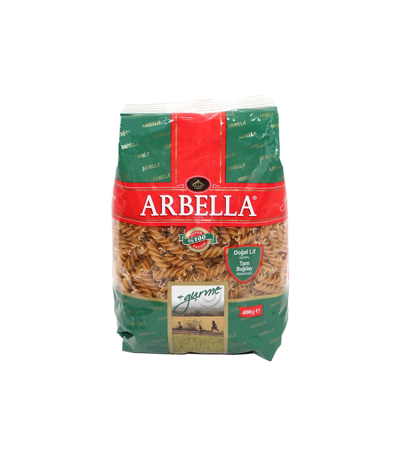 arbella pasta whole wheat fusilli 400g