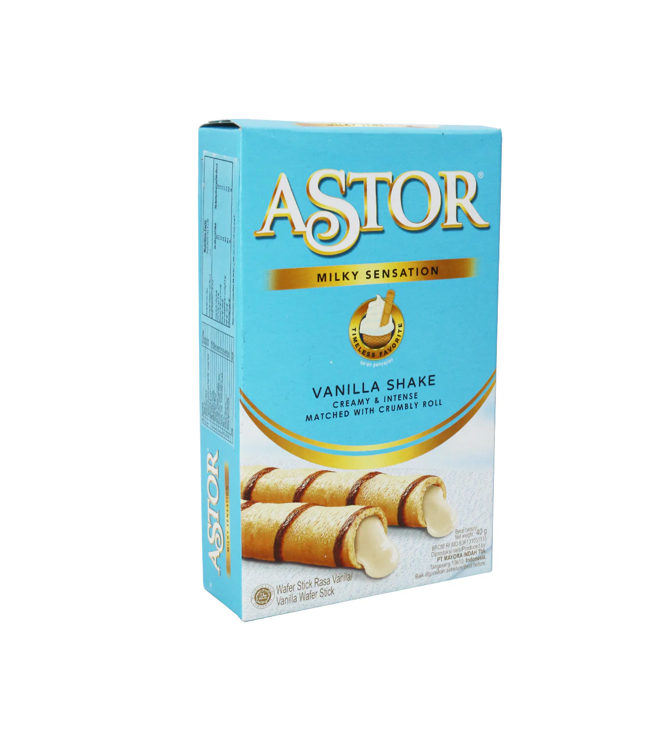 astor wafer vanilla shake roll 40g indonesia