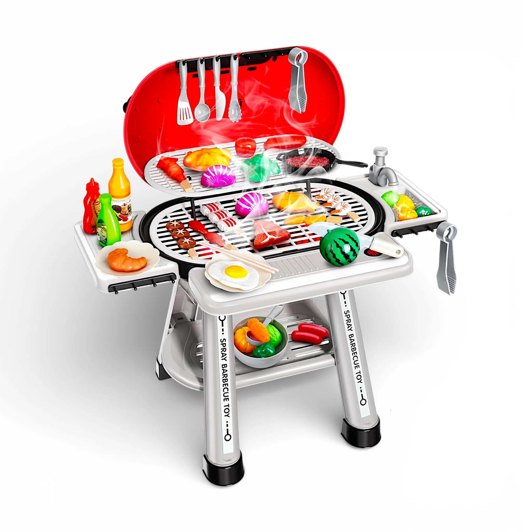 barbeque play house set 64 pc with lights & spray 60.1x38.3x61.5cm china
