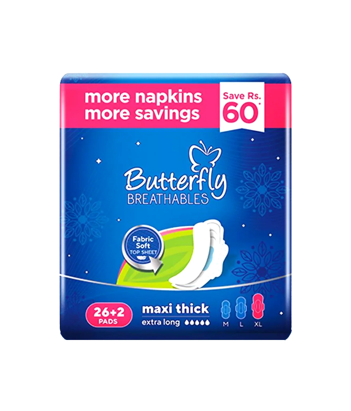 butterfly pad breathables maxi thick 26pc