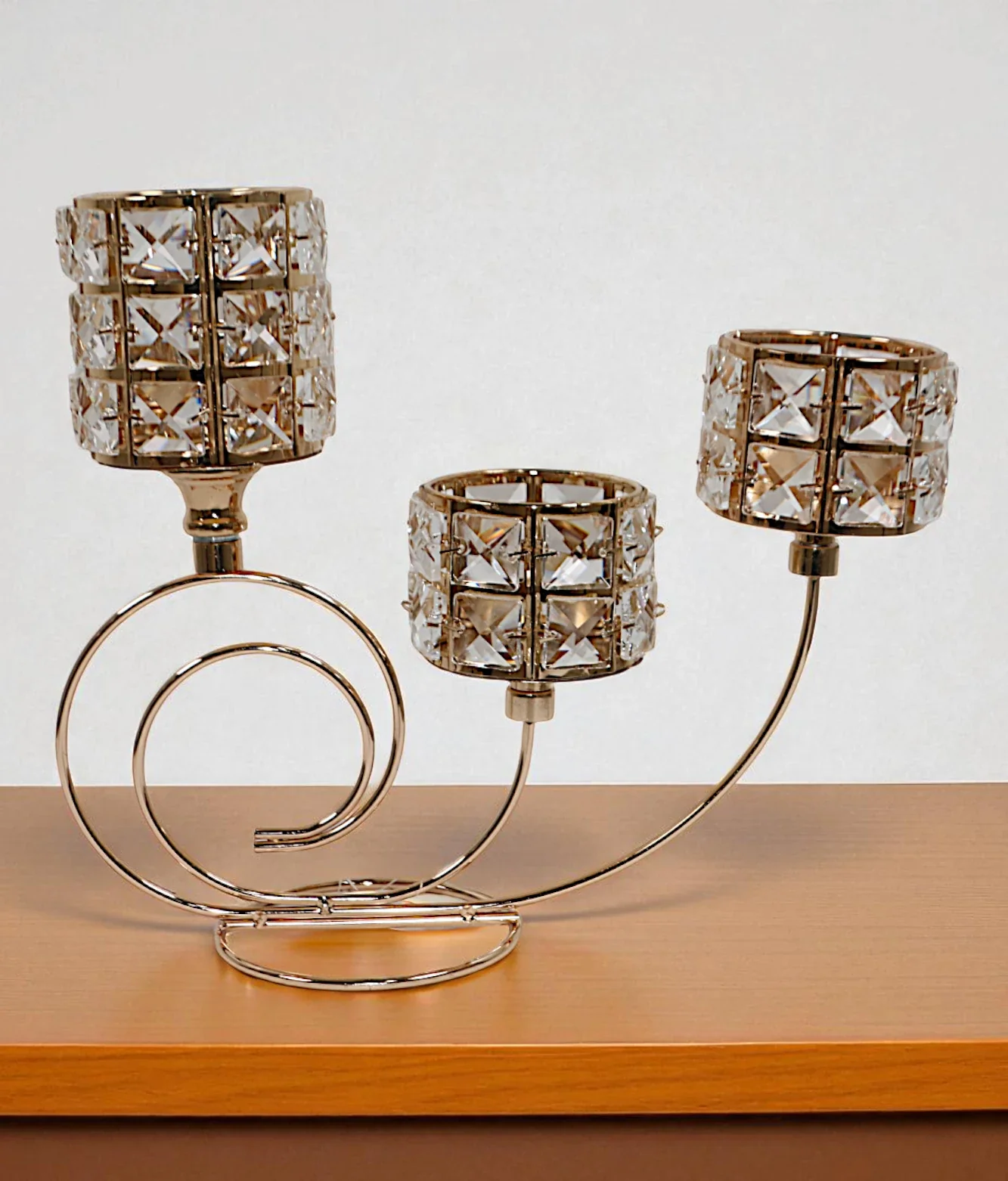 candle stand fancy 3s golden china "9.5x9"