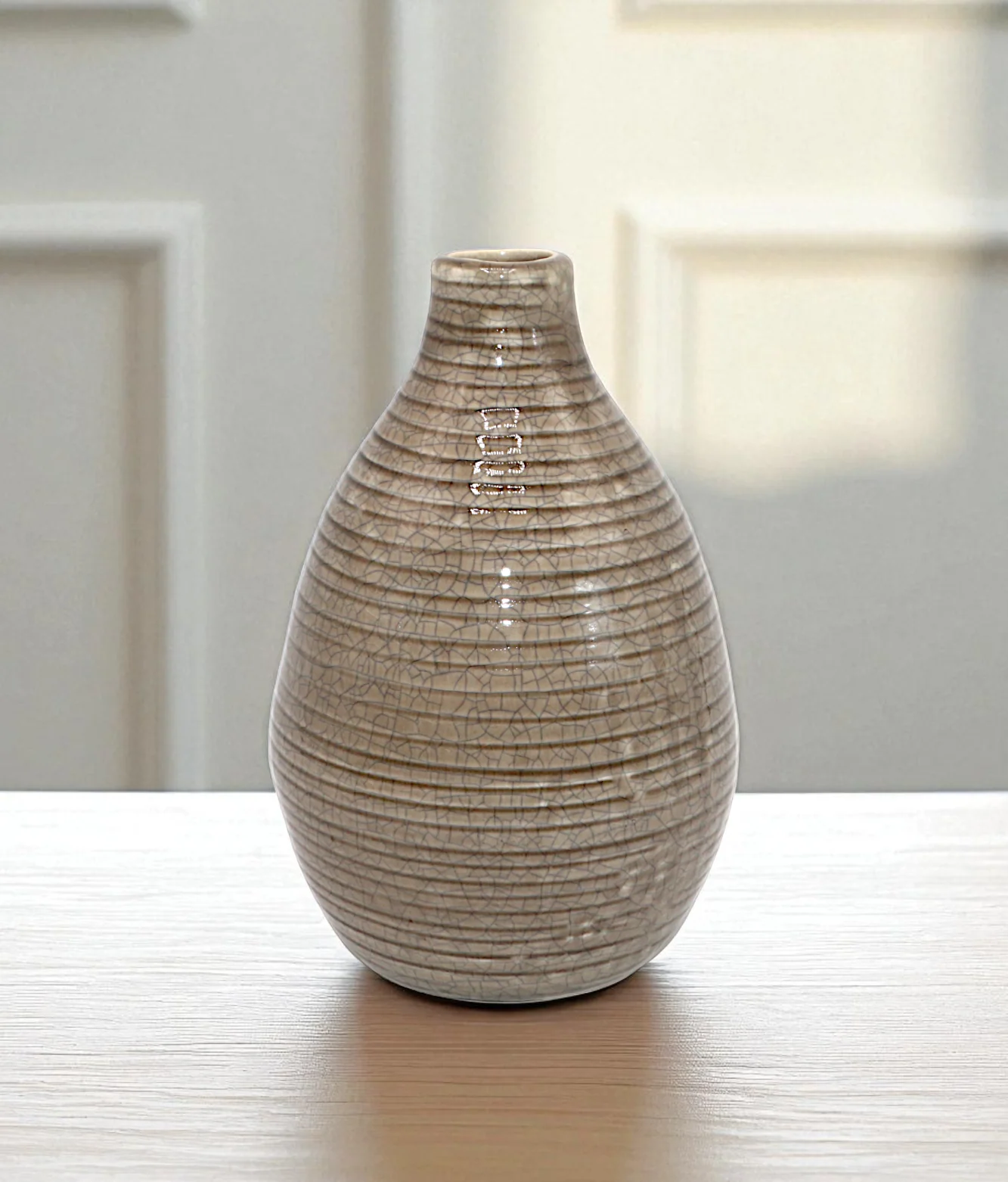 ceramic vase grey surahi 7.5"x3.5" china