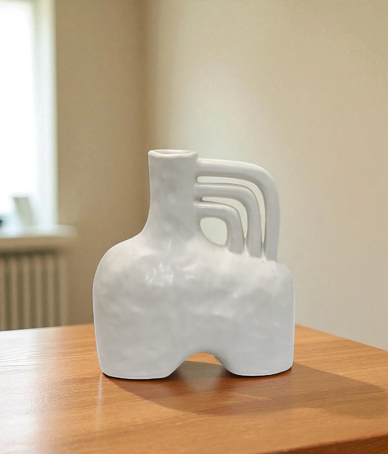 ceramic vase square shape white china "8x7"