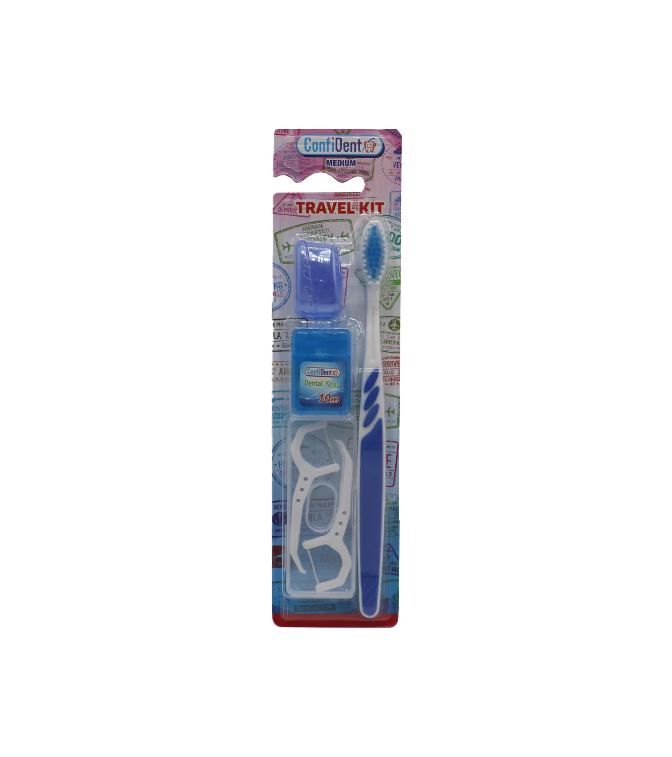 cofident tooth brush with 2 dental floss