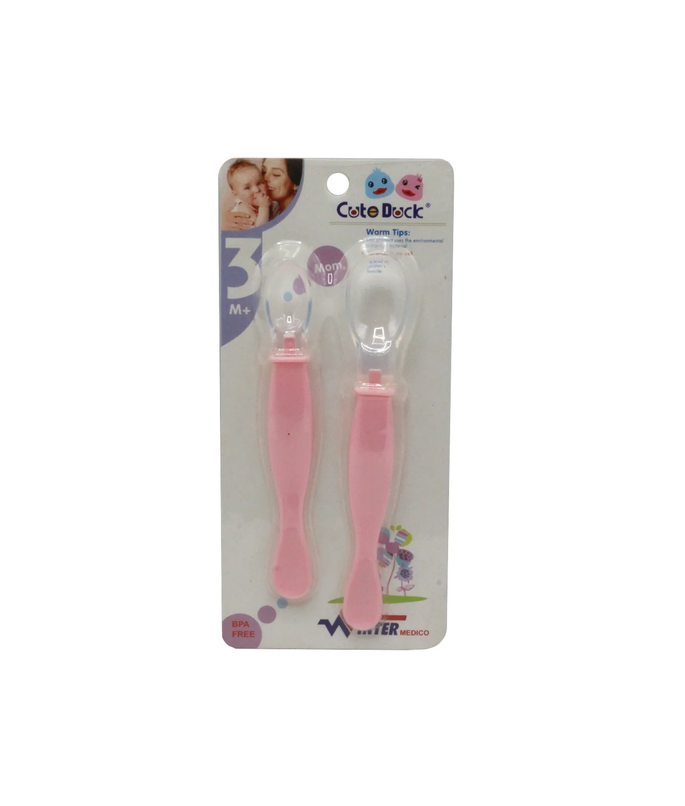 cute duck baby spoon silicon 3m+ 2pc china d148