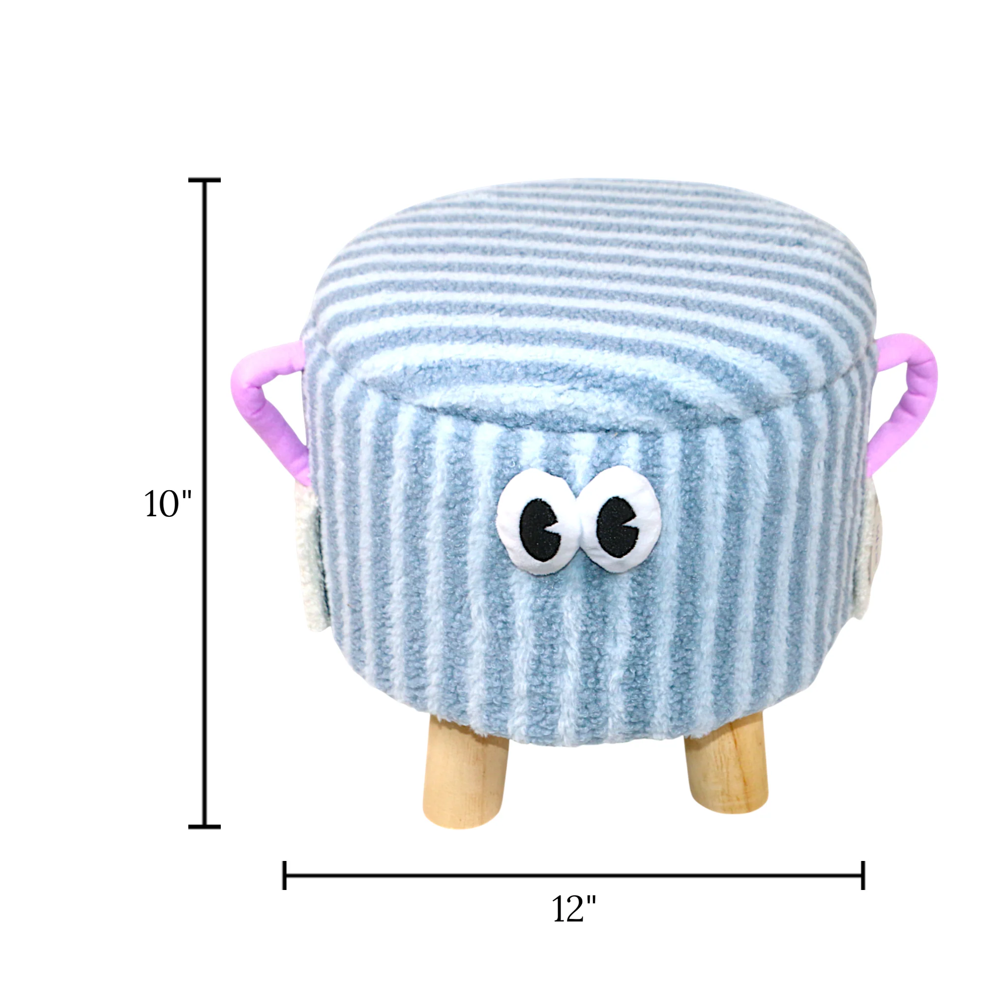 decorative stuff stool & storage box round grey - Image 2