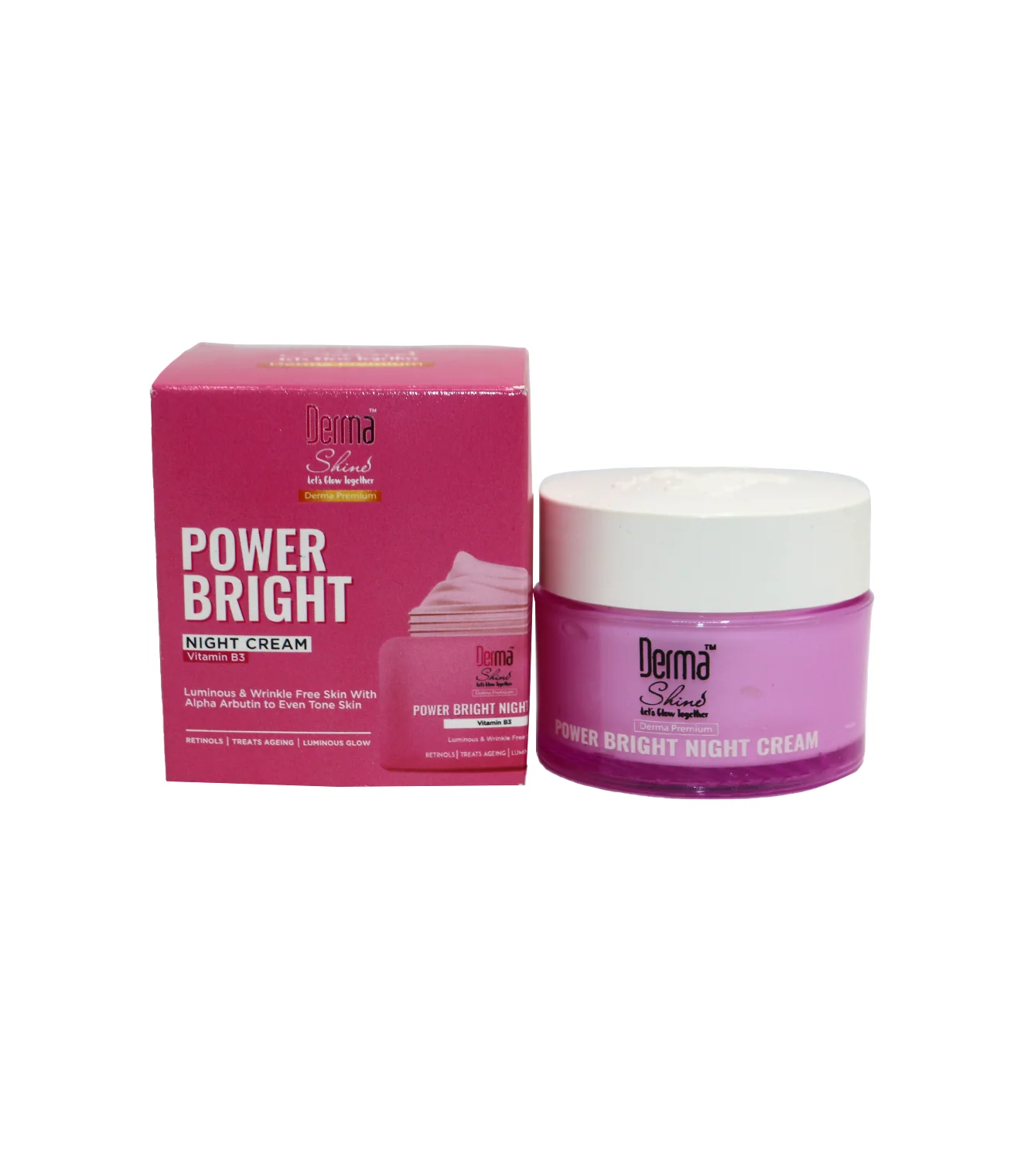 derma shine night cream power bright 50g