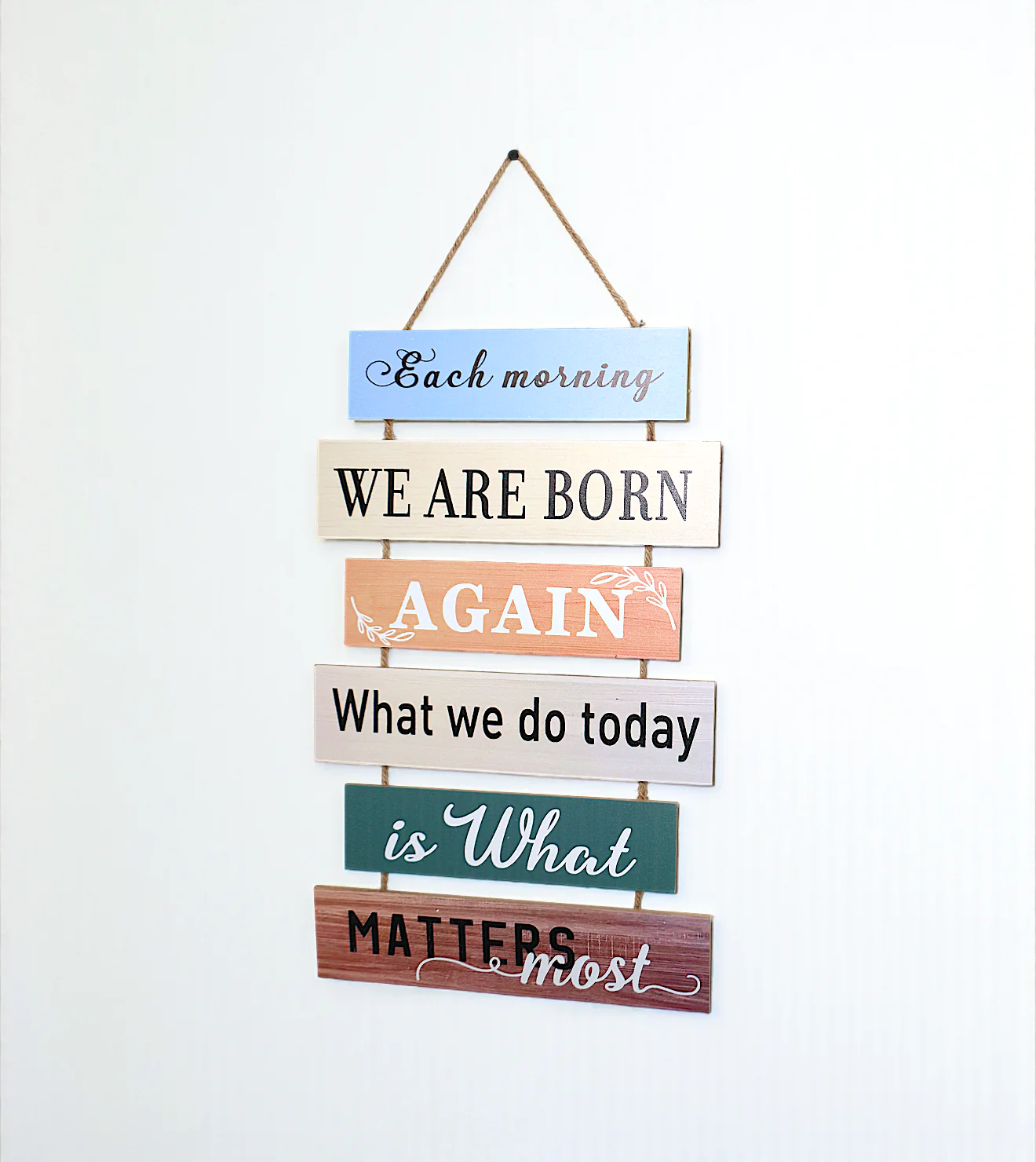 each morning quote wood wall hanging china "19x12"