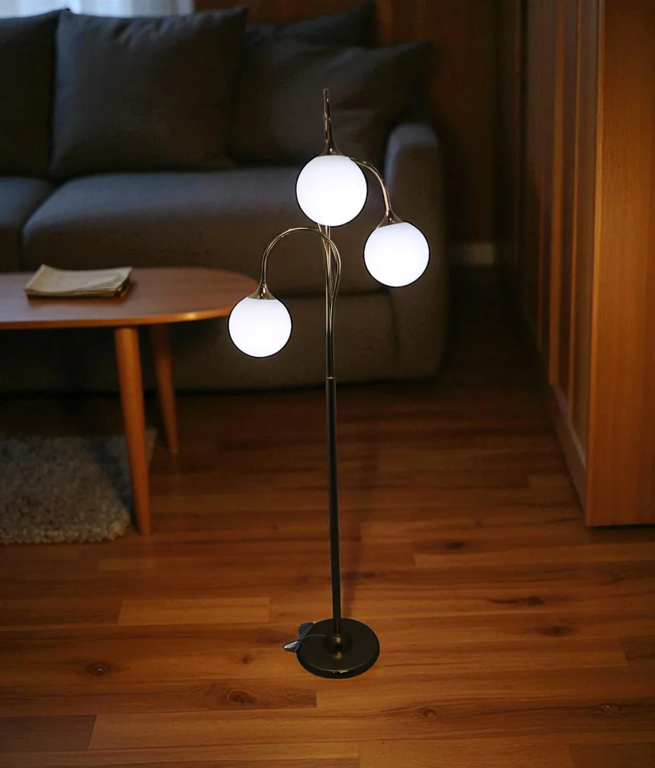 floor lamp metal 3 white globe china