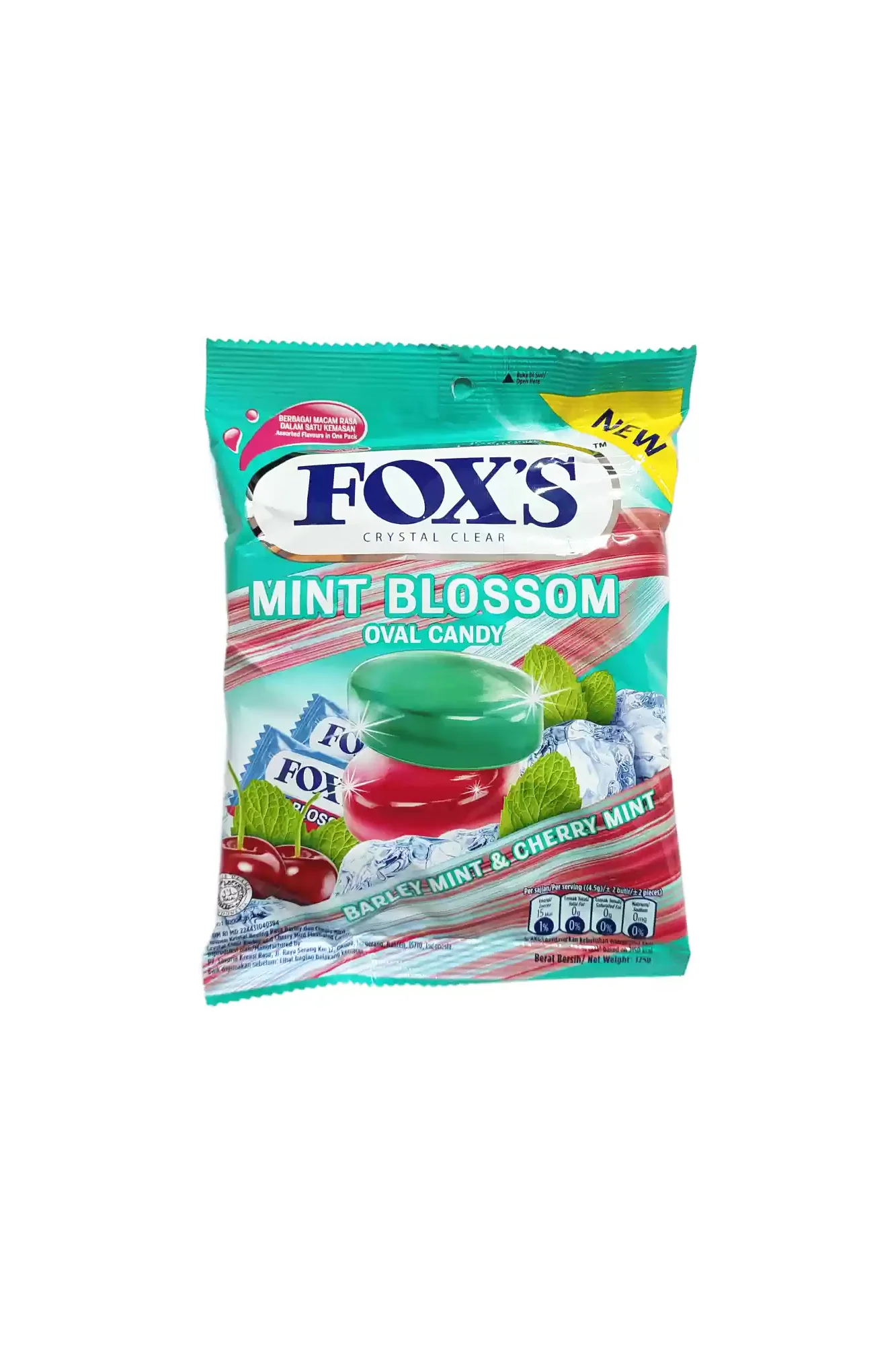 foxs candy mint blossom pouch 125g indonesia