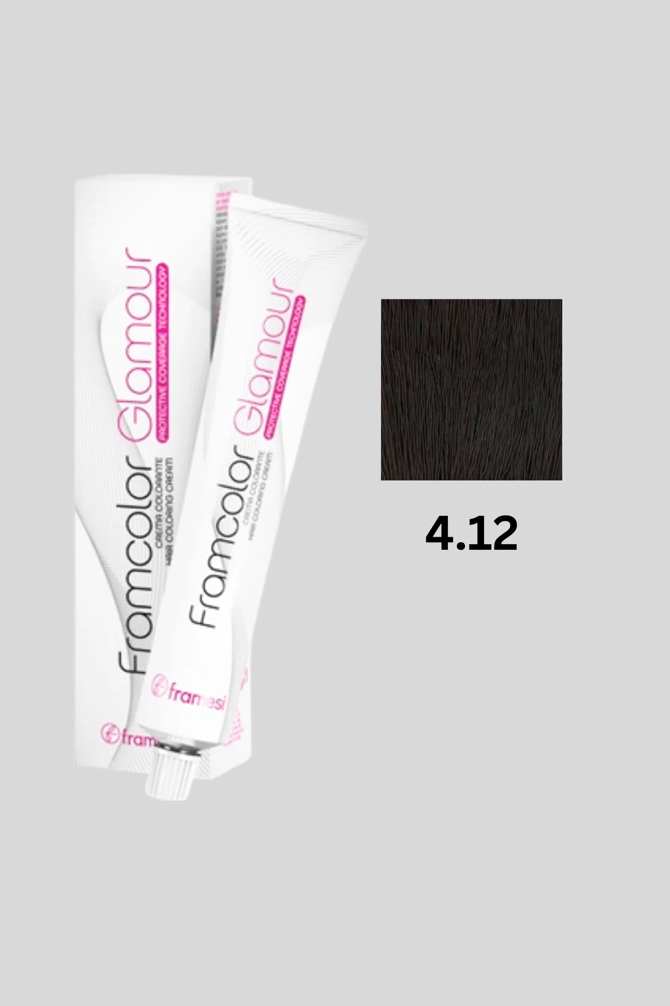 framesi hair color glamour 4.12 medum chestnut natural ash 100ml