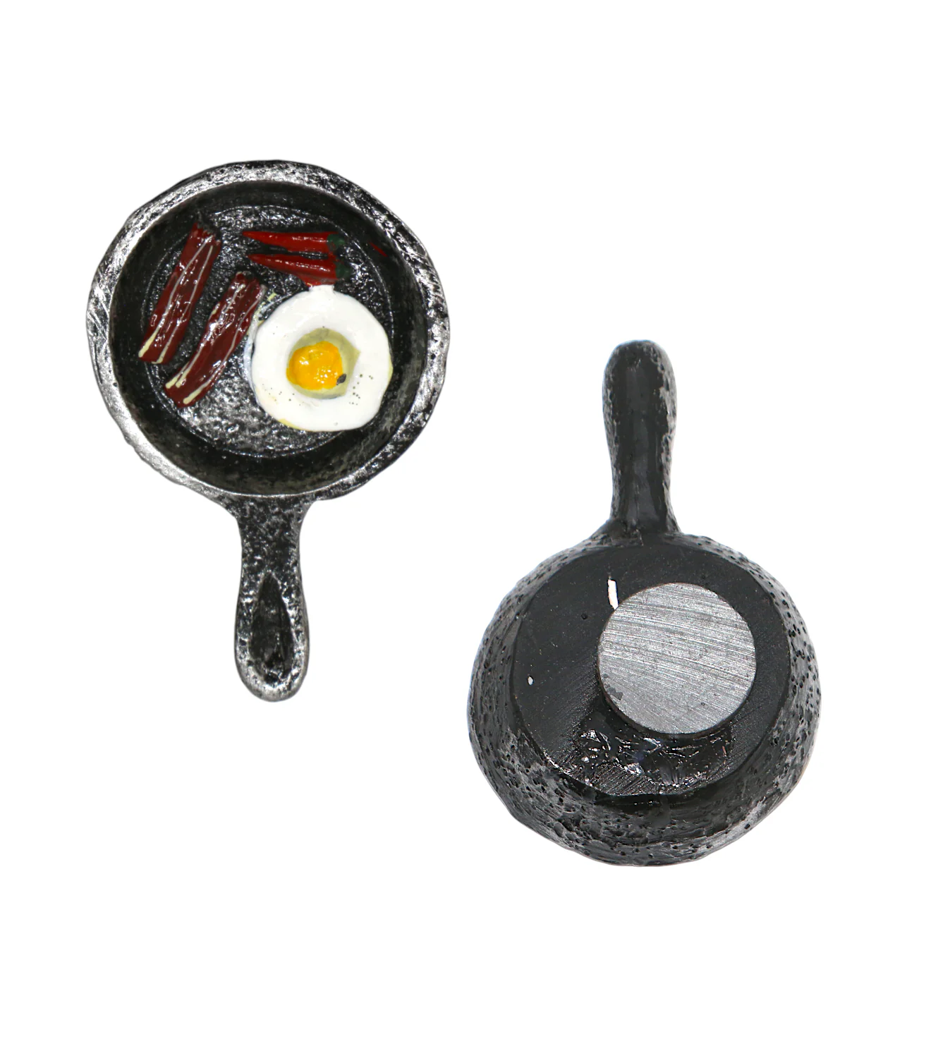 fridge magnet fry pan & egg china 1.8"x3"