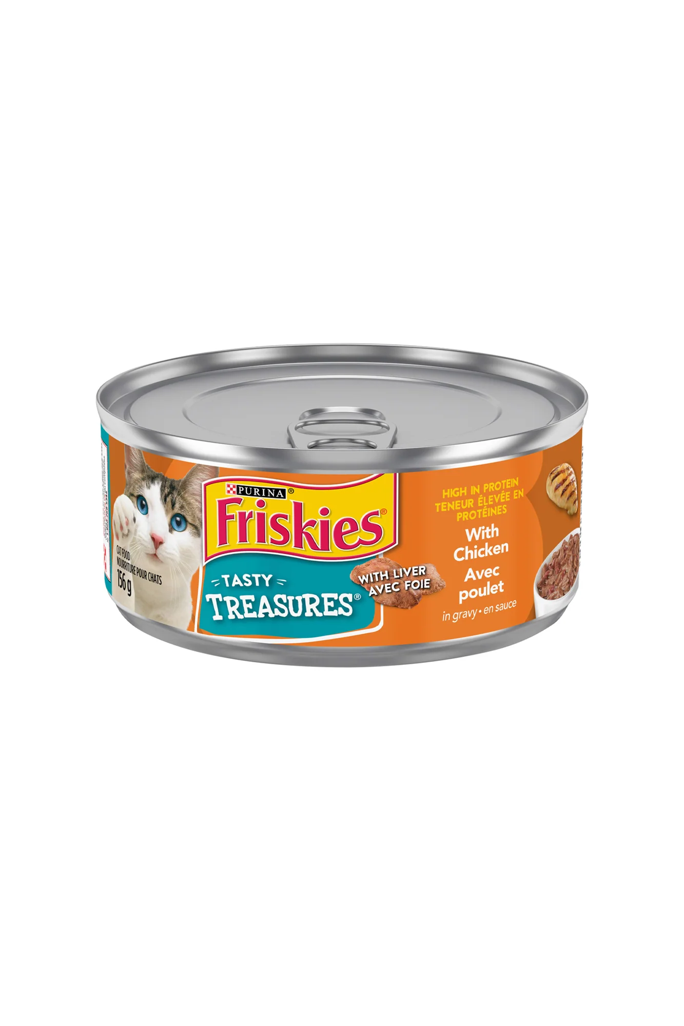 friskies cat food treasures with chicken 156g