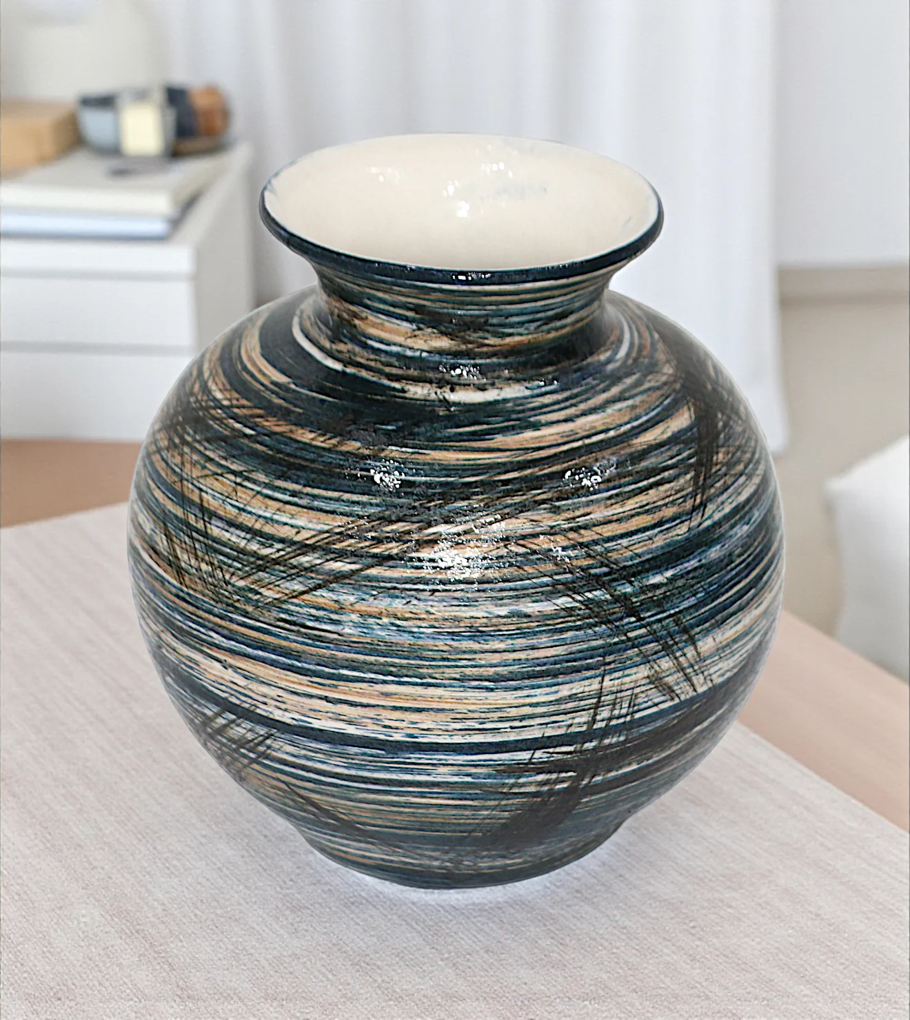 glazed ceramic vase small china 7x6.5