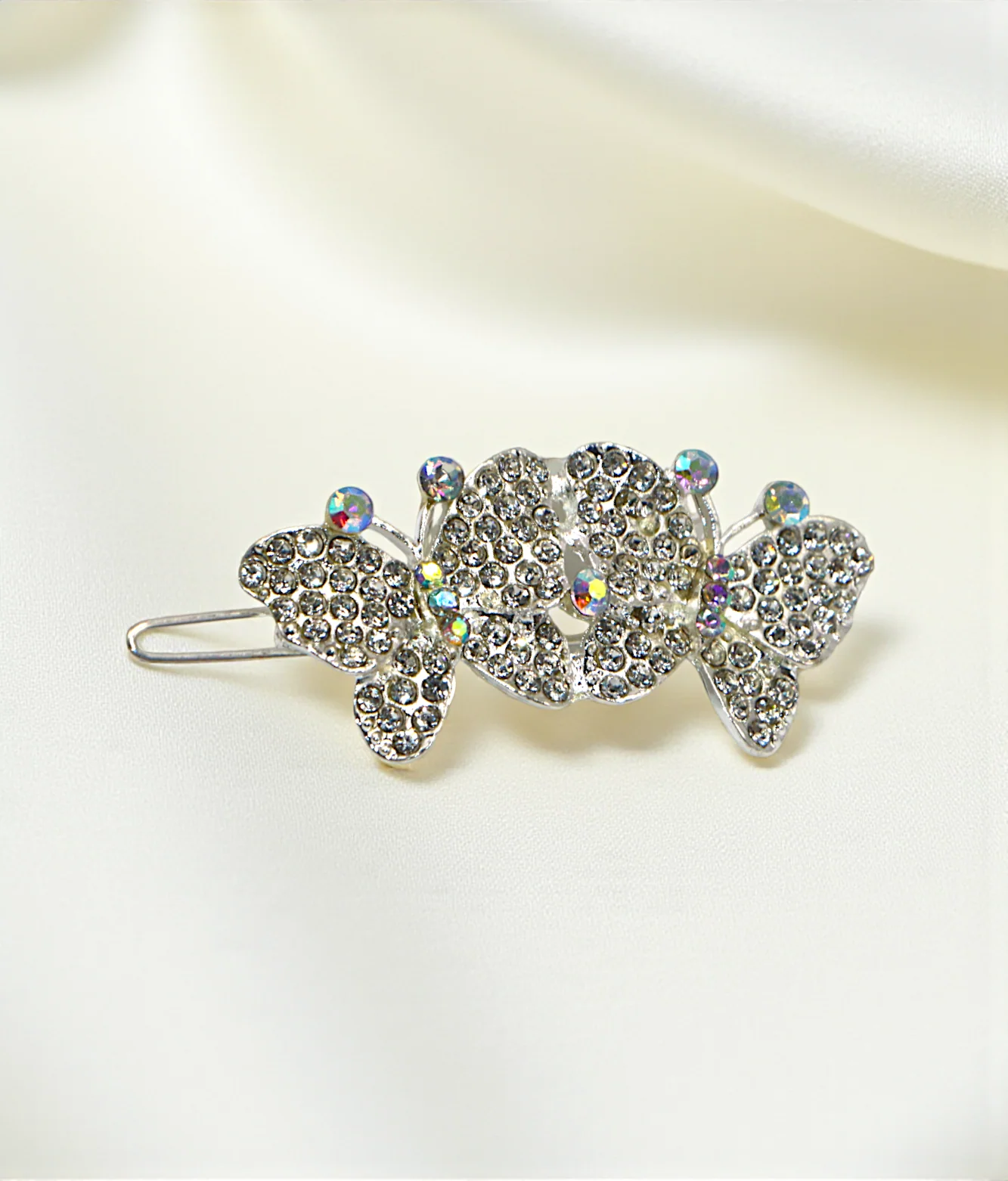 hair pin matel fancy double butterfly