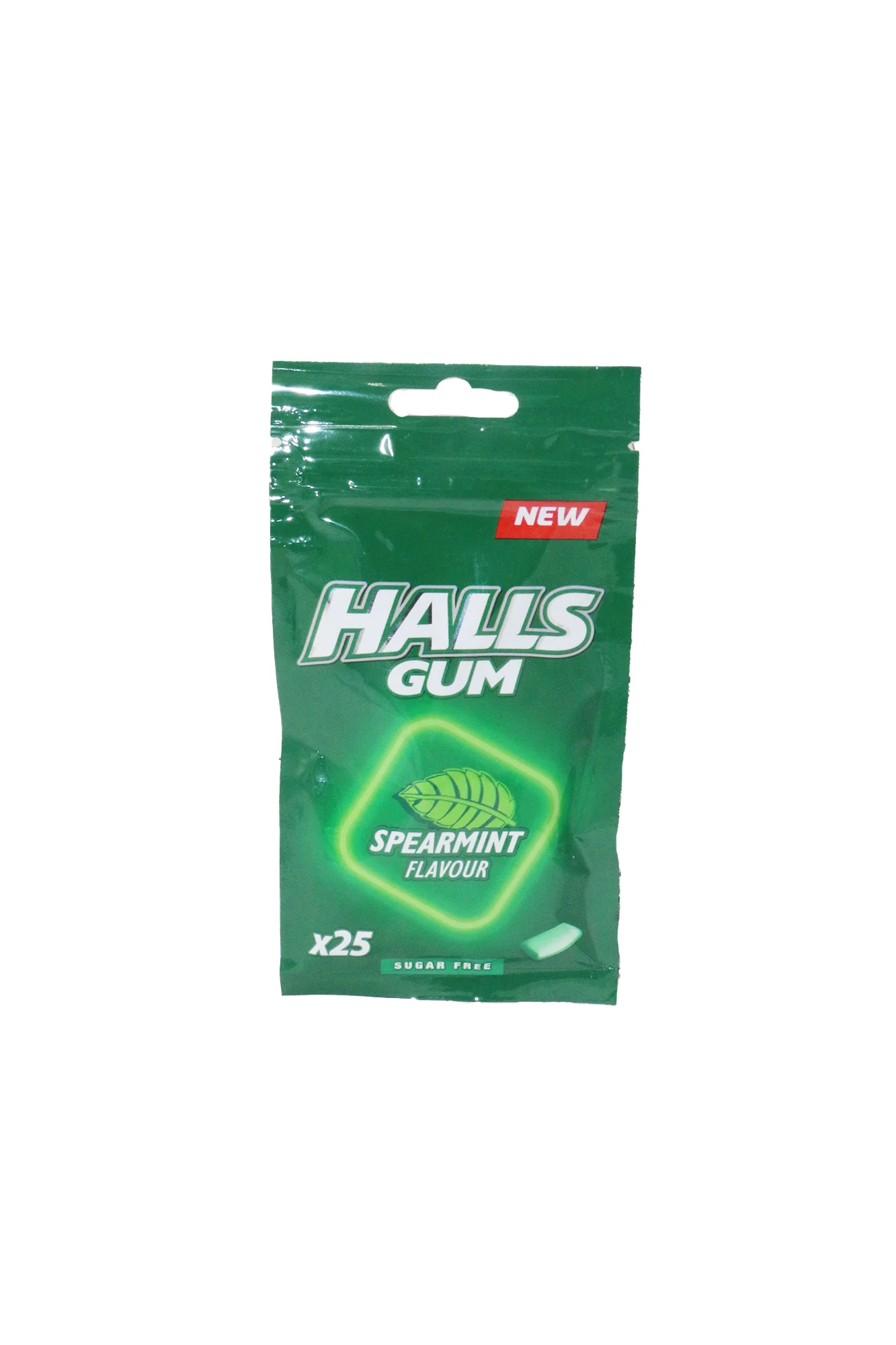 halls gum spearmint sugar free 25s 36.5g