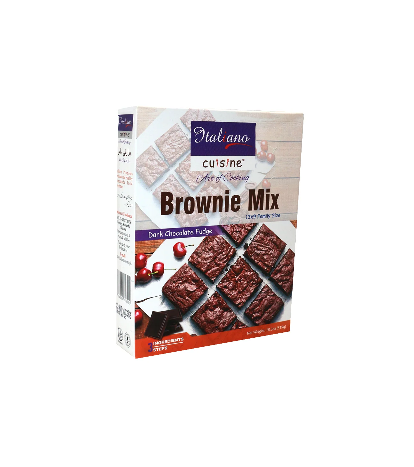 italiano brownie mix dark chocolate fudge 519g