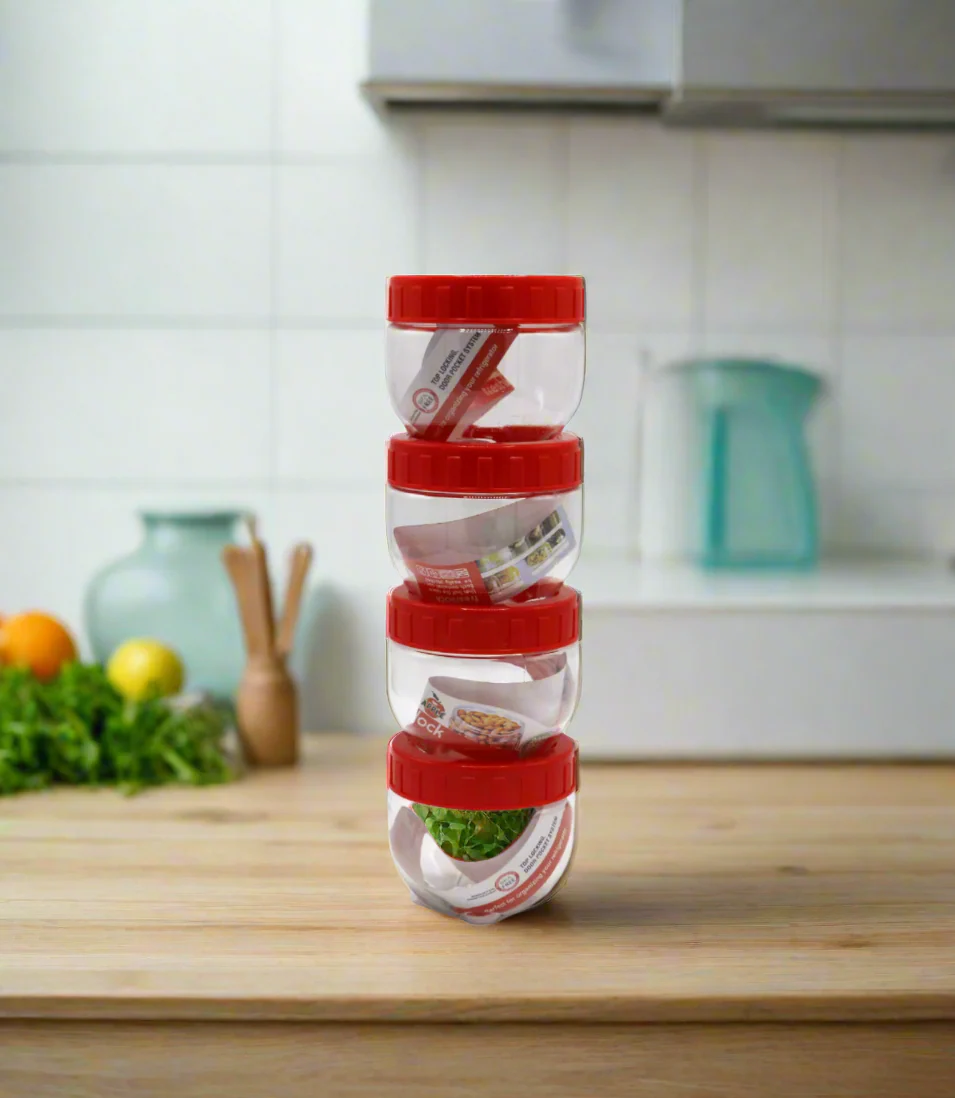 plastic mini jar set 4pc pak apple