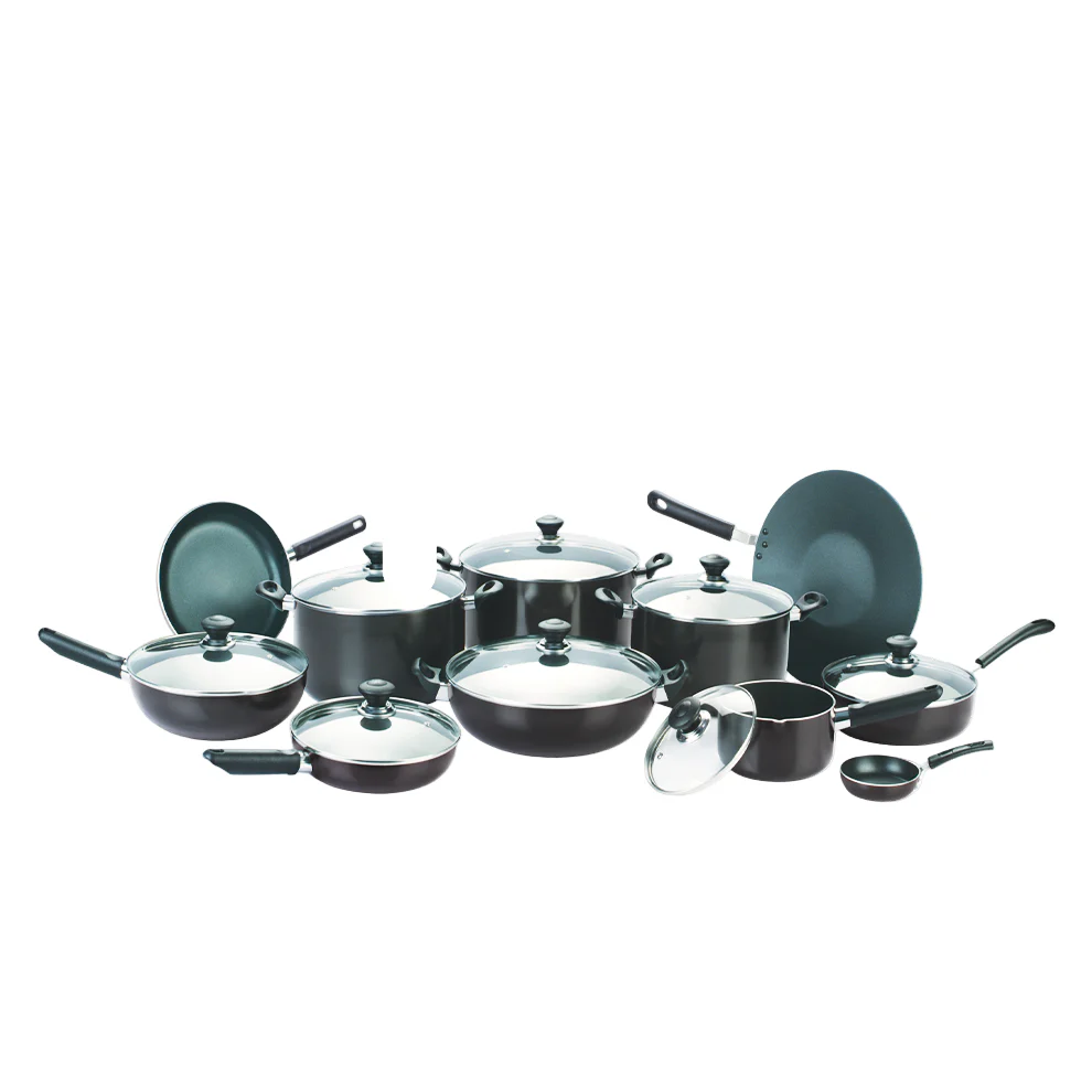 kitchen king nonstick kitchen set 25pc grey+blk