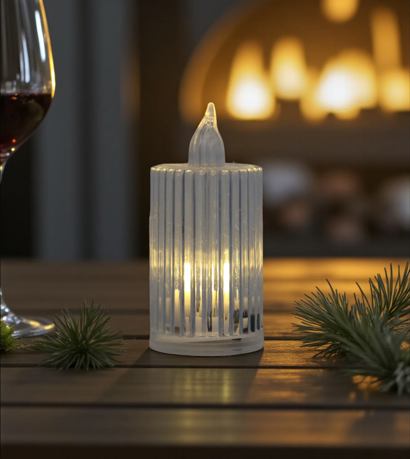 led candle vertical stripe large china "3.2x1.4"