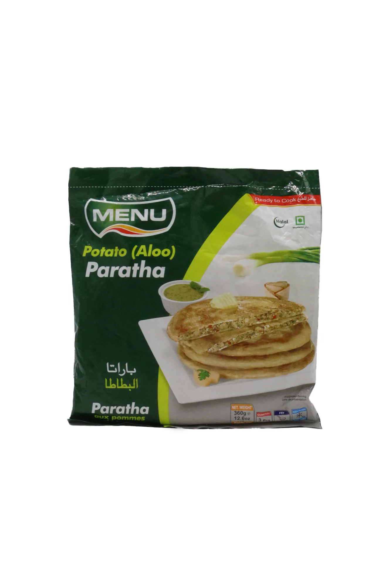 menu potato paratha 360g 3pc