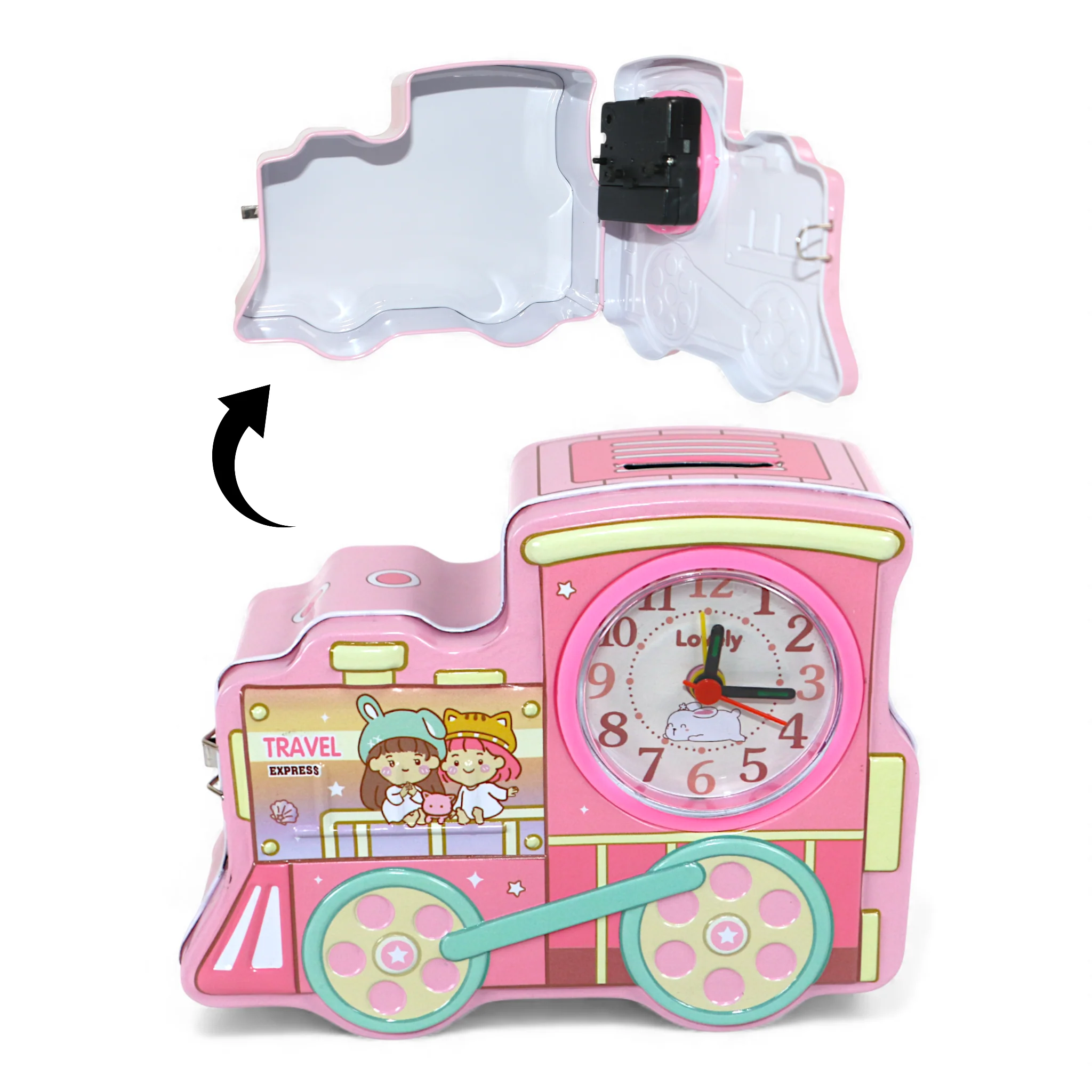 metal money box with clock china 91-2