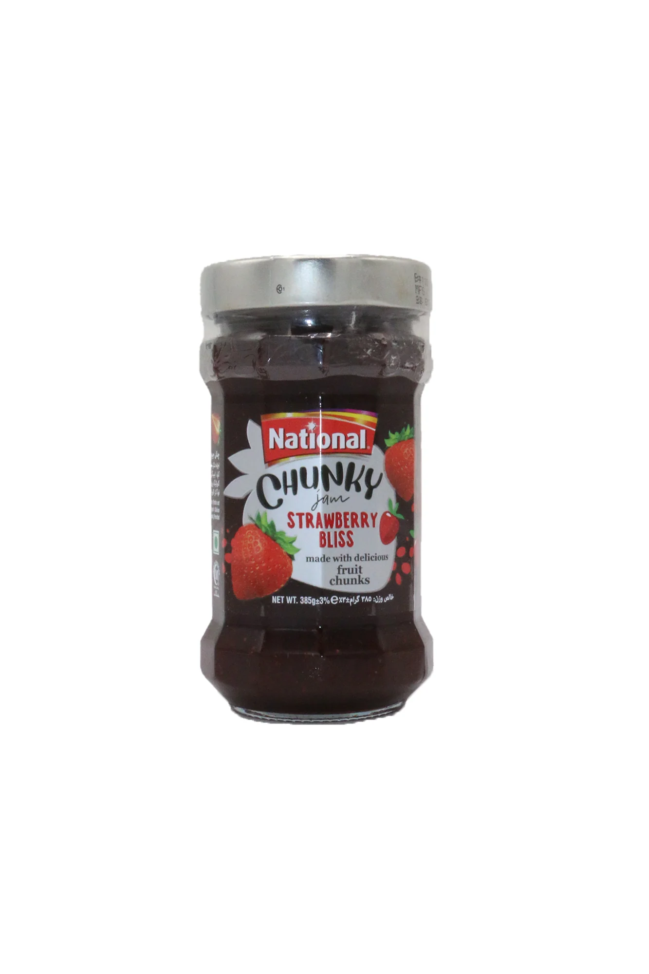 national chunky jam strawberry 385g