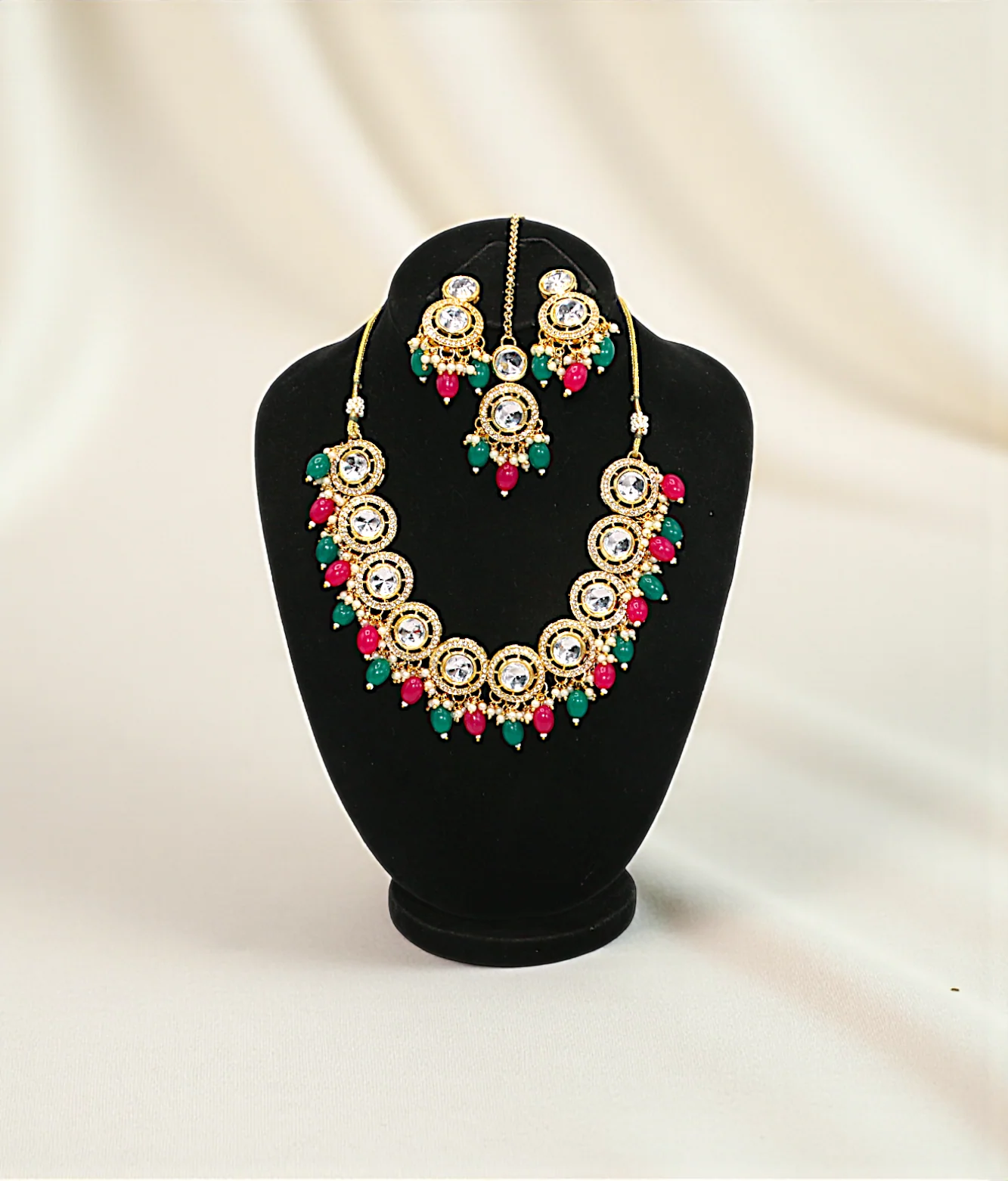 necklace set elegant gold plated kundan