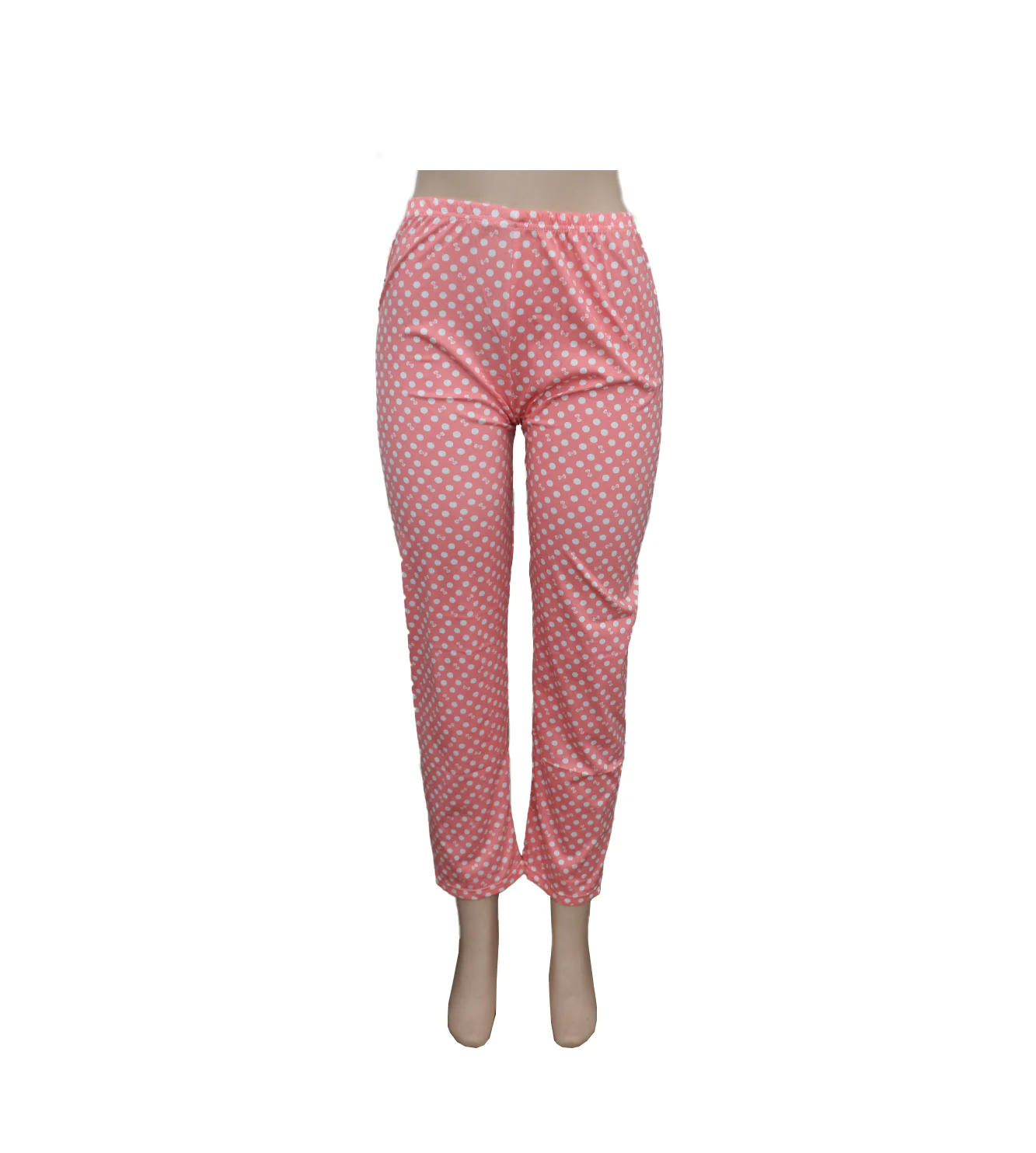 night trouser polka dot peach&white