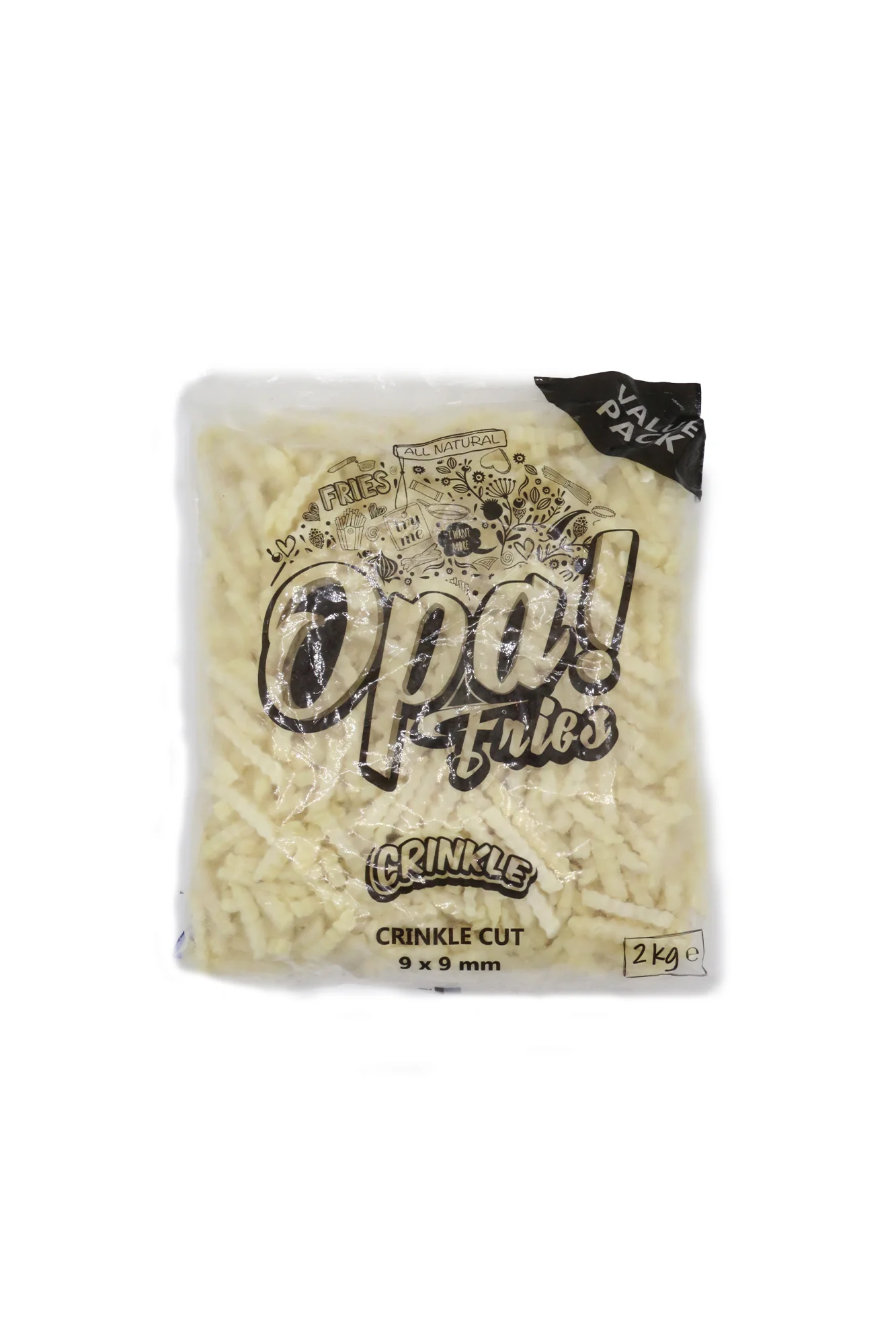 opa fries crinkle 1.8kg