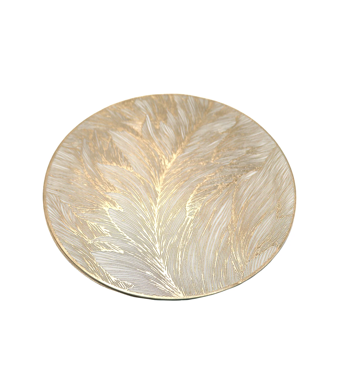 pvc table mat 1pc 38x38cm white & golden shade china 2401-1