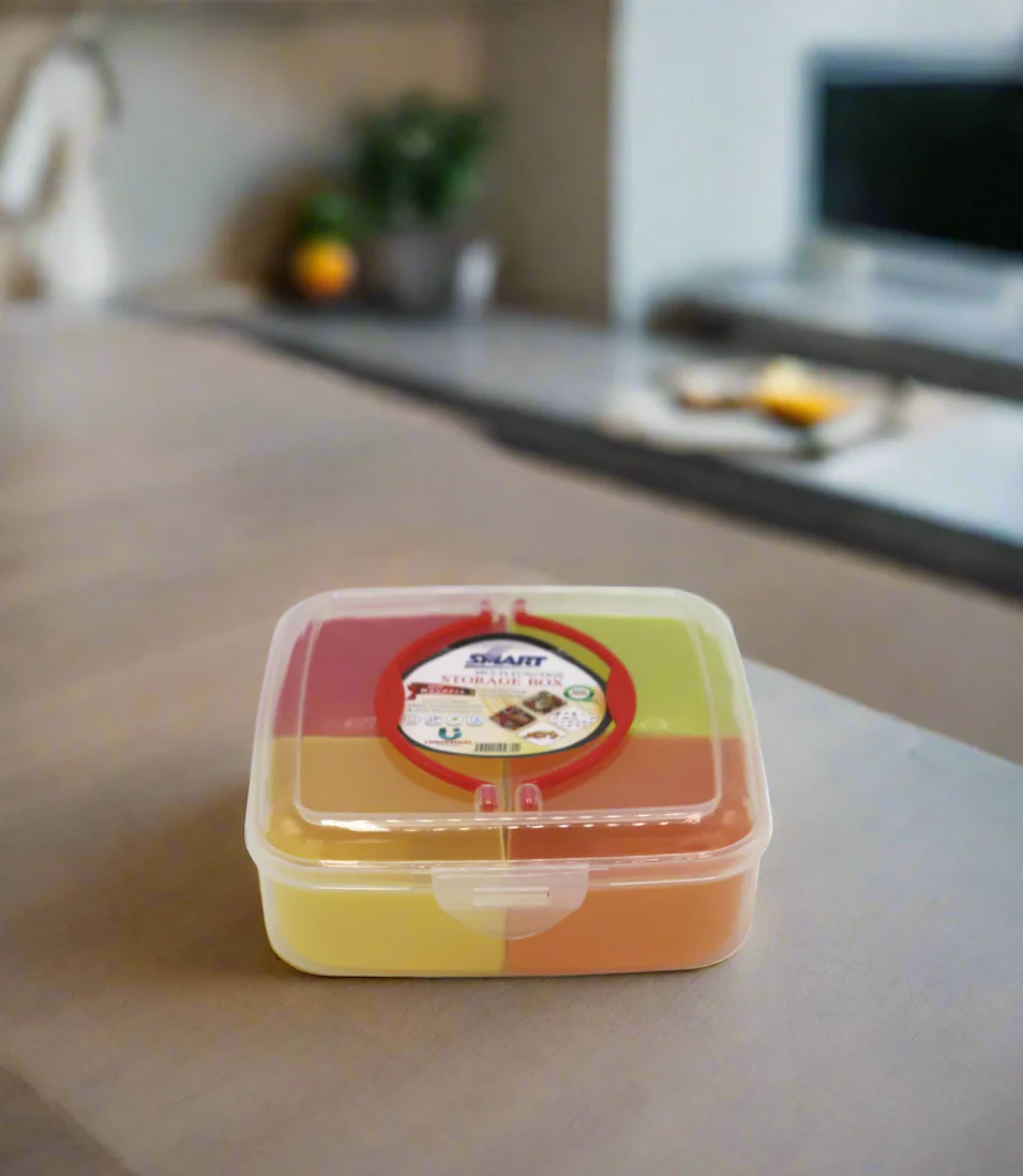 plastic spice box 4 parts square pak