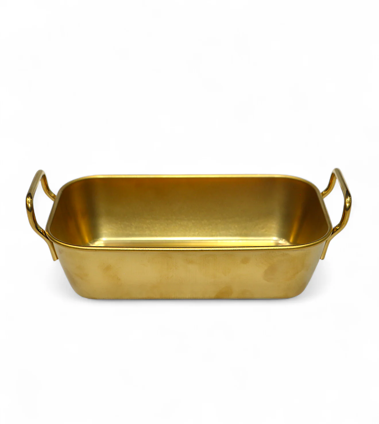 ss serving sauce dish 6.5''x4'' golden rectangle 2 handles china