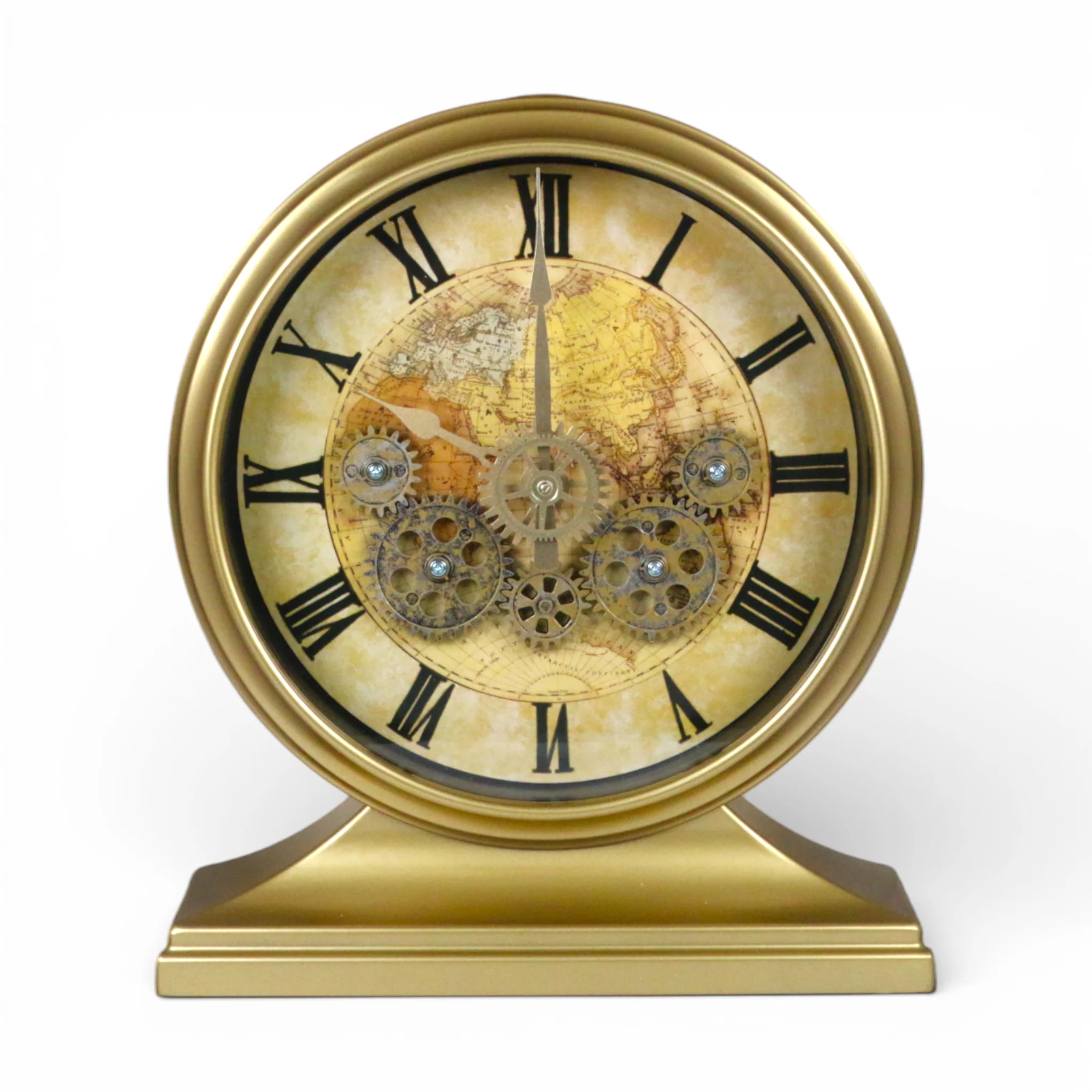 table clock golden moving gear china 11"x13"