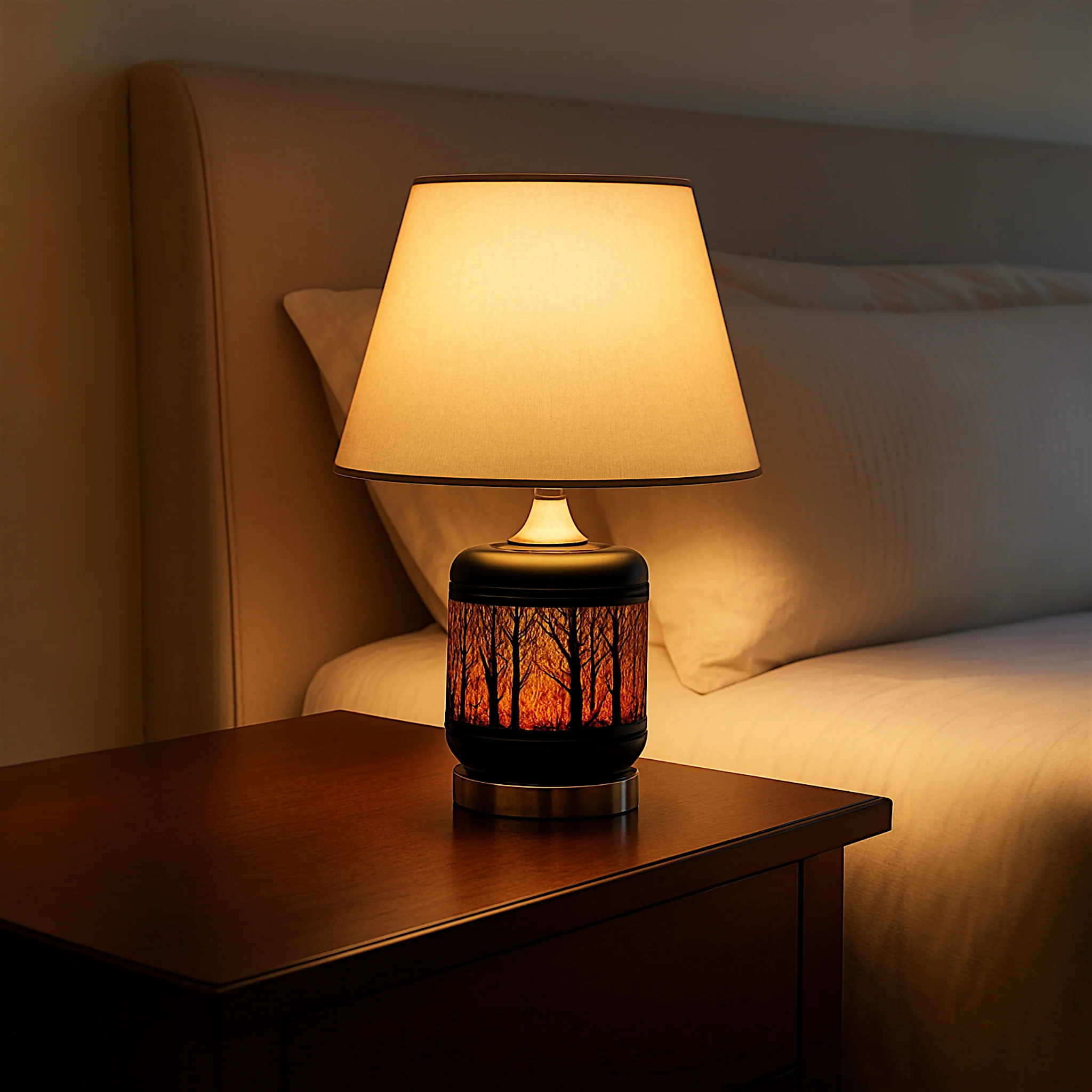 table lamp metal black double light cnc a4 18"x12"