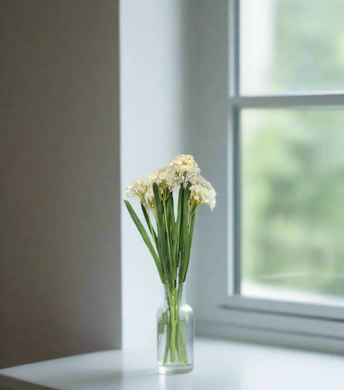 white flower with long leaves 24'' bunch china 876